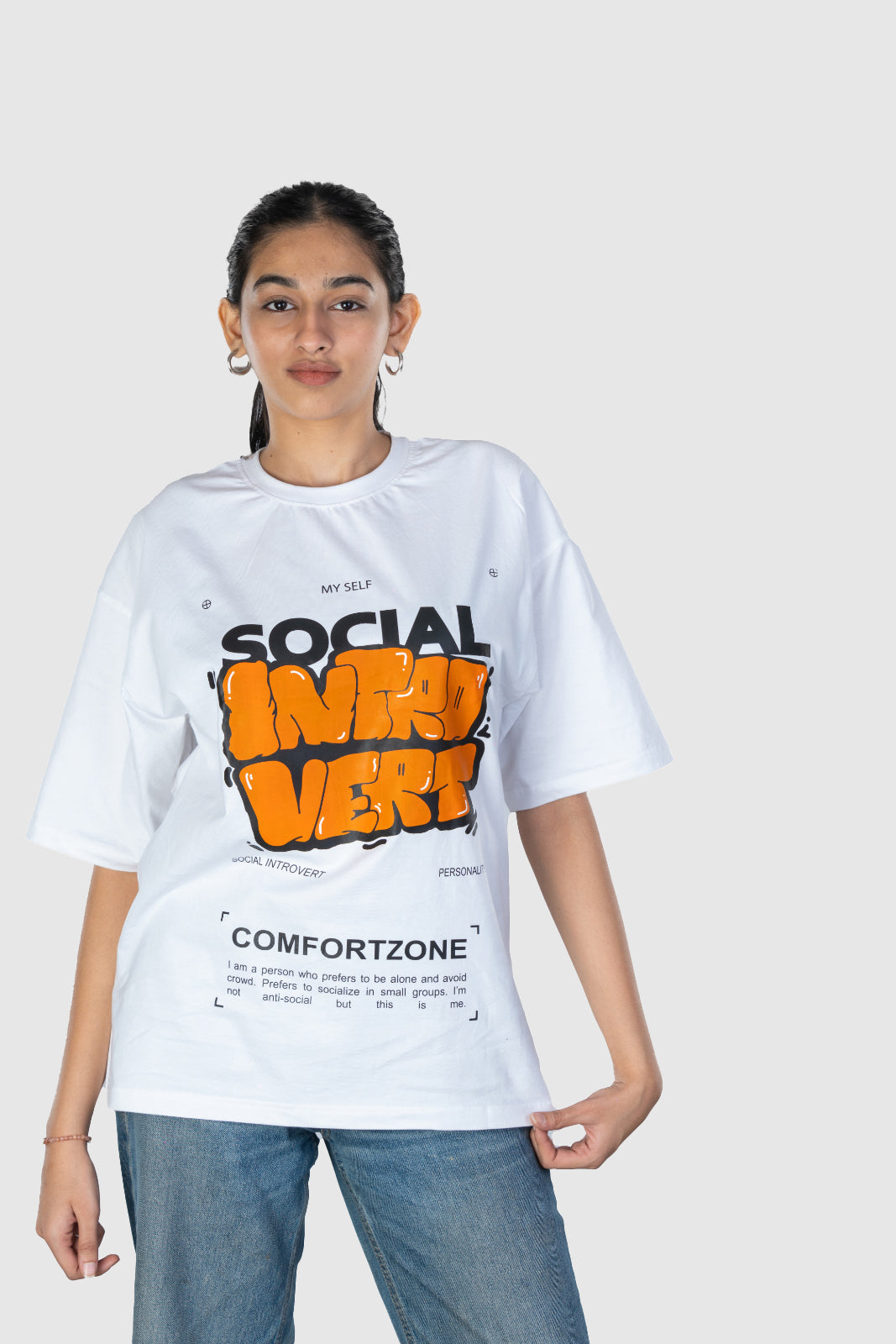 SOCIAL INTROVERT- WOMEN- WHITE- FRONT